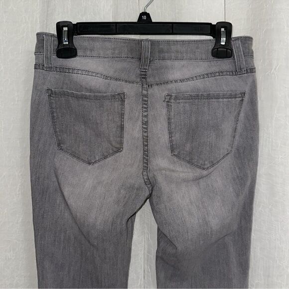 LC 10 Vintage Wash Gray Super Skinny Stretch Raw Hem Crop Denim Jeans - Picture 4 of 14